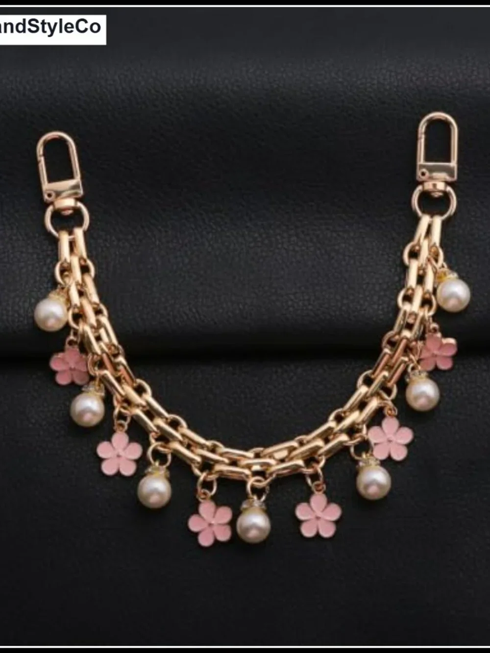 Pearl Bow Bag Charm Keychain Wallet Extension Chain Handbag Pendant